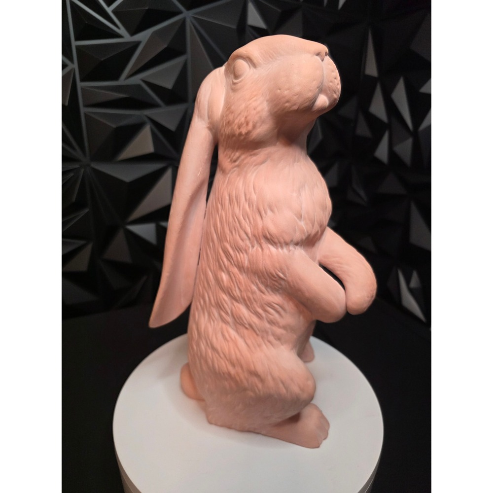 14.5 Inch Easter Bunny Matte Pink Terracotta Standing Rabbit Figurine Decor